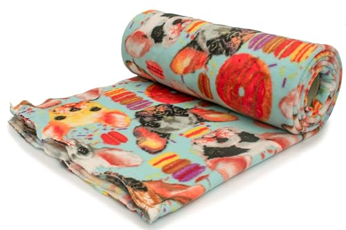 Polar Fleece DTY stoff gedruckt (250g), Französische Bulldoggen, 50 x 160 cm (Rot)