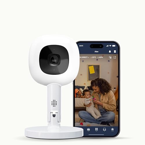Nanit Pro Babyphone Caméra, Support et Bande - Caméra Bébé - 1080p Vidéo & Audio Bidirrectionnel - Blanc (Nanit Pro + Support Flexible)