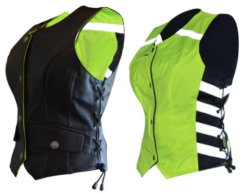 Missing Link Women's G2 D.O.C. Reversible Safety Vest (Black/HiViz Green, Large)