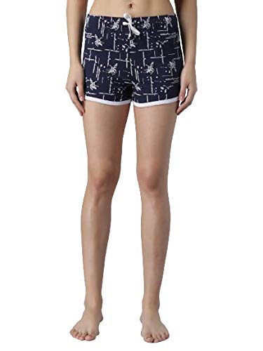 Image of KOTTY Cotton Printed Women's Night Shorts (PrintedBlue,34)