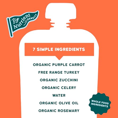 Image of Serenity Kids Baby Food Pouches, Turkey & Rosemary, 3.5 Oz, 12 Pack | 5g Protein for 6+ Mo, No Added Sugar, Savory Turkey & Veggies, Baby Snacks, Toddler Food