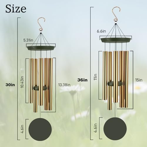 Image of ASTARIN Memorial 36 inch Wind Chimes, Personalized Name Sympathy Wind Chime, in Memory of Loss Mom Loved One, Deep Tone Bereavement Windchimes for Outdoors Outside Clearance(Produced in Texas)