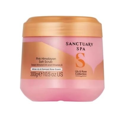Sanctuary Spa Lily & Rose Himalayan Salt Scrub - Exfoliating Body Scrub for Normal to Oily Skin - Travel Size