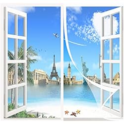 Mosquiteras Para Puertas Y Ventanas Mosquitera Ventana Magnetica, Mosquitera Magnética para Ventana,Mosquitera para Puertas y Ventanas Prevenir Mosquitos Insectos,Pegajoso Cortina,no Requiere PerforacióN,para Sala de Estar Balcón Patio