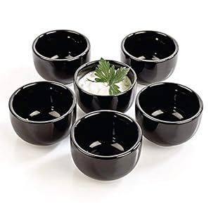 Urban Lifestyle 6 x ronde sausschaaltjes zwart Kuro (6 x 6 x 3,6 cm)