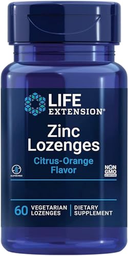 Life Extension Zinc Lozenges (Zink-Lutschtabletten) mit Citrus-Orangengeschmack 60 vegane Lutschtabletten Laborgeprüft Glutenfrei Vegetarisch Sojafrei Ohne Gentechnik