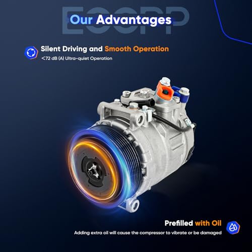 Image of ECCPP AC Compressor Fit for Mercedes-Benz C230 C240 C320 CL500 CLK320 CLS500 E320 GL550 S500 2006-2011 Fast Cooling AC Compressor for Car