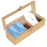 Visuelle Gestaltung mit Cover: Unsere Karteikarten Boxen Holz mit Deckel, kann effektiv verhindern, dass Staub in das Innere der Box eindringt, wodurch dank des visuellen Designs können Sie die Innenaufteilung der Fächer und den Artikelstatus deutlich erkennen, ohne den Deckel öffnen zu müssen