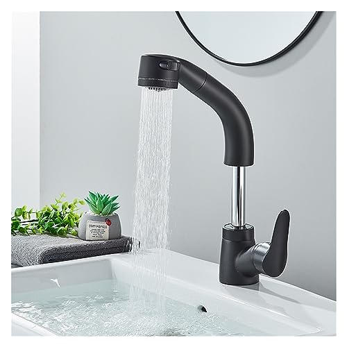 Robinet extractible contre les éclaboussures pour lavabo de salle de bain - 5