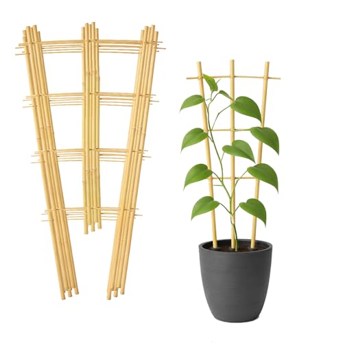 10 Stück Rankgitter Bambus Rankhilfe Holz für Kletterpflanzen Gurken Tomaten Blumen Tomatenturm - Länge 45 cm (3S 45 cm)