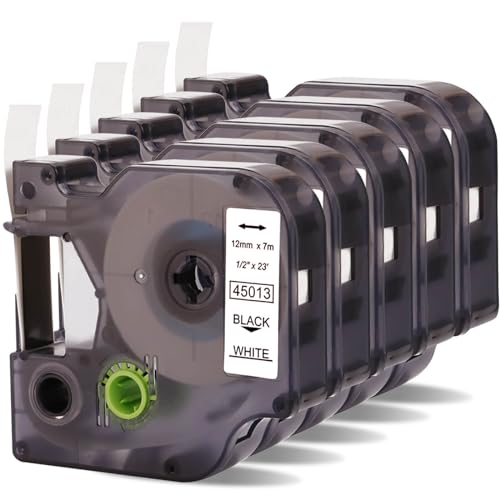 Ruban pour étiqueteuse Dymo 12mm noir sur jaune rouge bleu vert rechargeable LabelManager 210D