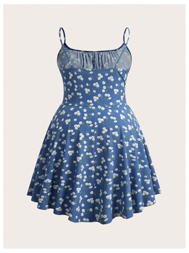 Image of Verdusa Women's Plus Size Floral Summer Dresses Boho Short Sundress Holiday Cami Flowy Dress
