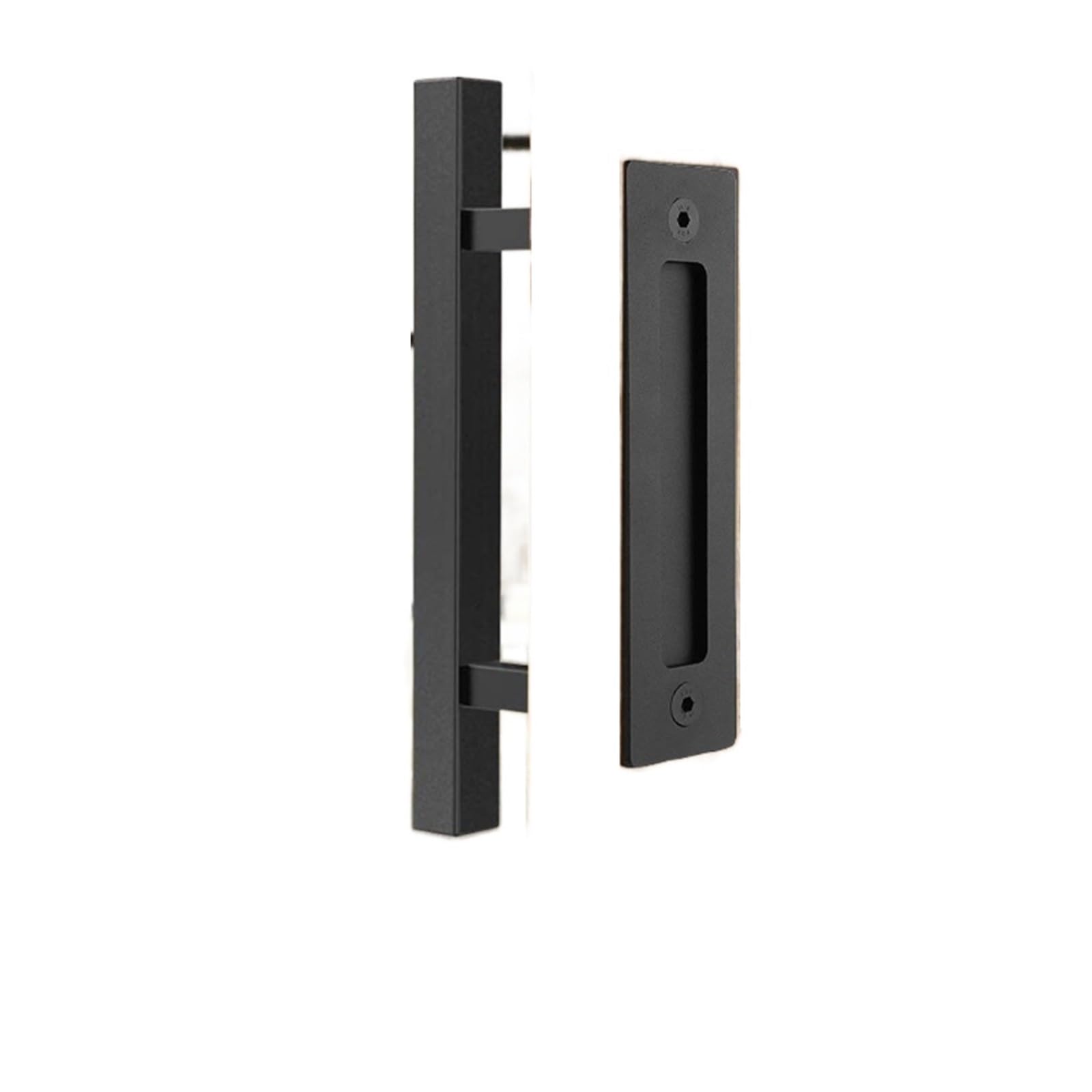 12 Inches Sliding Barn Door Handle Pull, Cabinet Flush Hardware Set, Wood Interior Furniture,Smooth Gliding