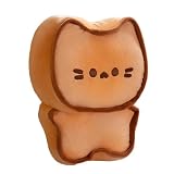 Hofun4U Toast Bread Plush Pillow, Biscuit Cat Stuffed Animal Pillow, Food Bread Plush Pillow.Home Decoration Christmas Birthday for Kids Adults (7.87 inch)