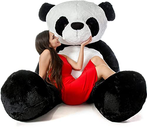 Image of 7-Foot Panda Plush with Free 30cm Heart - Giant Stuffed Animal Gift for Birthday, Wife, Girlfriend, or Husband (7 Feet, Panda)