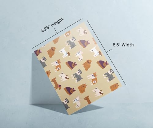 Image of Twigs Paper Note Cards - 12 Assorted Dog Pattern Designs with Envelopes - Made in the USA - Eco-Friendly Blank Note Cards for Everyday Correspondence - 5.5 x 4.25 Inches