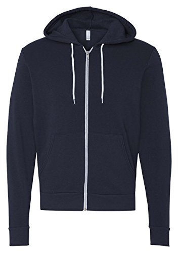 Bella Canvas Unisex Poly-Cotton Fleece Full-Zip Hoodie - Navy - M (US)