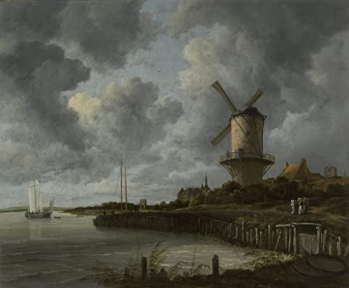 Affiche Le moulin à vent de Wijk Toile 60x90 cm pour décoration de salon