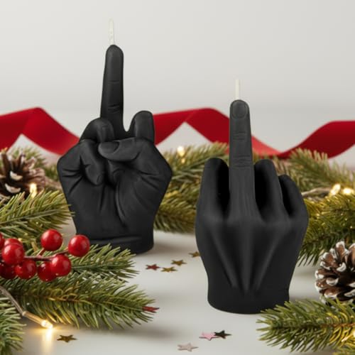2 Pieces Small Middle Finger Aesthetic Candles Soy Wax Hand Shaped Candle Funky Room Decor Aesthetic Cool Trendy Modern Hippie Danish Room Decor
