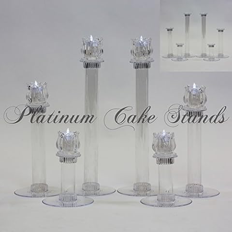 Cake Stand Glass Candle Votive Set 6 Tier (Style V134) Cover