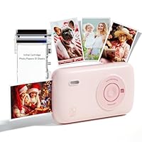 HPRT Mini Photo Printer for iPhone, Smartphone, Portable Instant Picture Printer with Bluetooth, Wireless Thermal Dye Sublimation Photo Printer CP2100 (Pink, Printer + 10 Sheets)
