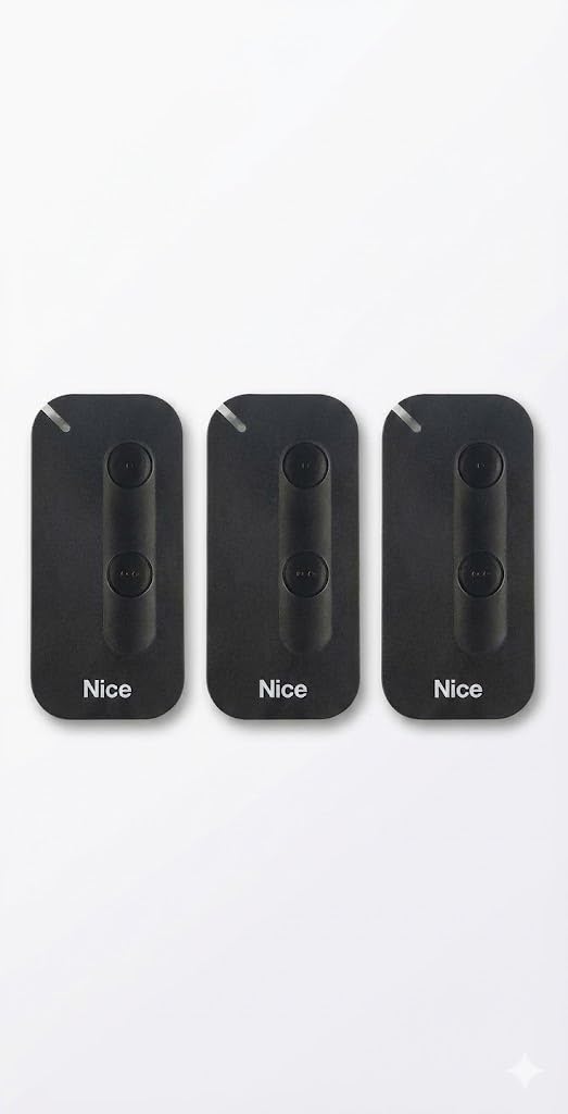 Télécommande NICE MyGo2 pour Portail 2 Canaux Compatible Flor-S One Flore pour Portail et Garage Fréquence 433,92 MHz avec Technologie O-Code Rolling Code (3, Noir)
