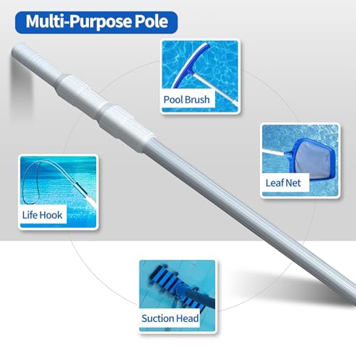 Poste de rescate para piscinas de 5m con gancho salvavidas de aluminio 7