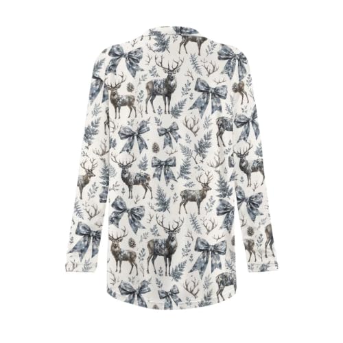 Image of Fall Maple Leaf Cardigan Sweaters for Women Long Sleeve Cardigan Soft Drape Open Front Dusters V-Neck Jackets Dressy