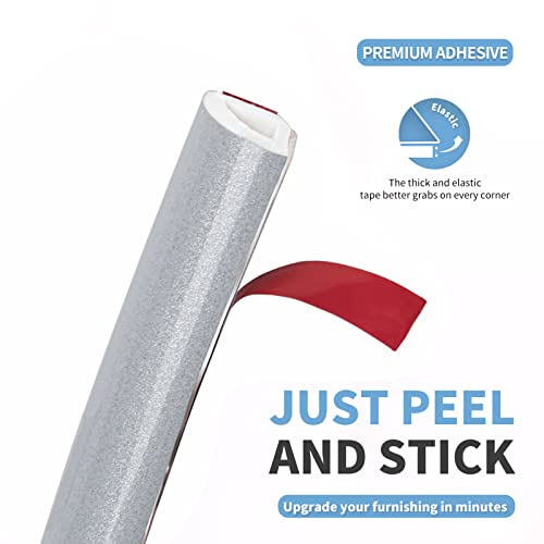 Art3d 10Ft Flexible Trim Caulk Strip, Peel and Stick Trim for Molding, Tile Edge, Ceiling, Wall Corner in Silver by Art3d - Image 4