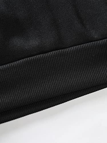 Floerns Men's Graphic Print Long Sleeve Drawstring Hoodie Pullover Sweatshirt Black Floral L #TOP6