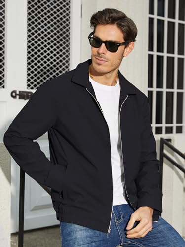 Tacvasen TCTJ-803-709-BLACK-2XL Black Jacket Lightweight Windbreaker Jackets Zip Up Light Coat Business Casual Spring Fall Jacket thumb #3