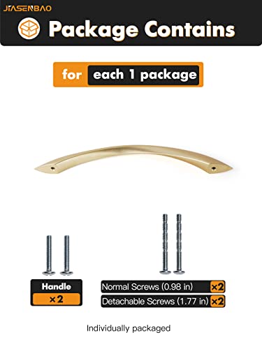 Image of Brushed Gold Cabinet Pulls 6.3 Inch Arch Twisted Brass Handles Drawer Kitchen Cupboard Bathroom Dresser Cabinet Hardware Zinc Alloy 2 Pack