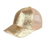 C.C Glitter Sequin Baseball Cap with Mesh (TCB-07) (Gritter-Gold)