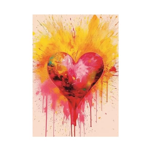 Toile One Piece rose esthétique en forme de coeur 40x60cm