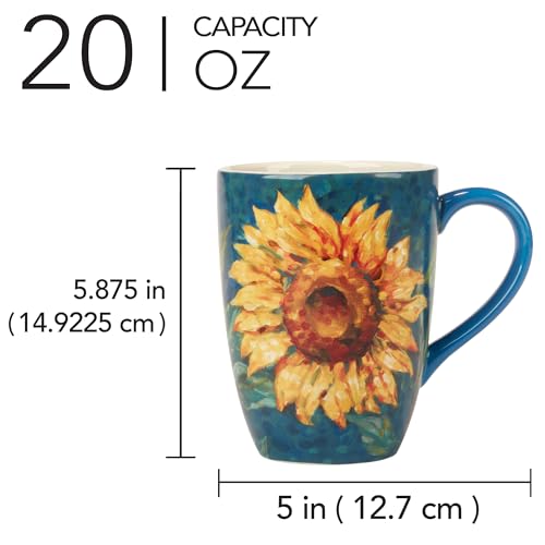 Set de 4 mugs Golden Sunflowers 20 oz Certified International miniatura 3
