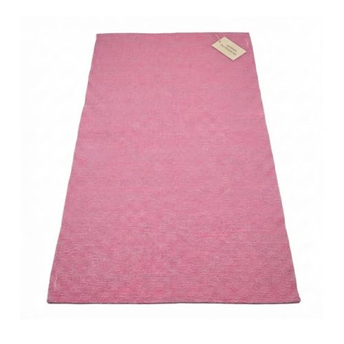 LFH Home Handmade Cotton Yoga Mat Rug For Exercise Workout Fitness - Perfect Heavy Quality Eco Friendly Natural Cotton Woven Reversible Yoga Mats for Men & Women - 72x26 Inch - Pink