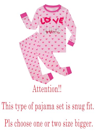 Image of KikizYe Girls Pajamas Set Kids Long Sleeve PJs Cotton Jammies