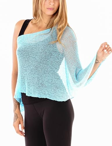 Image of SHU-SHI Womens Sheer Knit Poncho Shrug Lightweight Cover Up One Size Fits Most