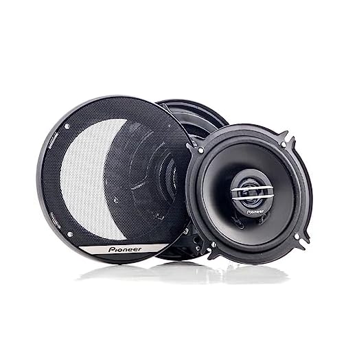 Pioneer TS-G1320F 2-vägs koaxialhögtalare (250 W), 13 cm, kraftigt ljud, IMPP-kon för optimal bas, 35 W ineffekt, 44,3 mm installationsdjup, svart, 2 högtalare