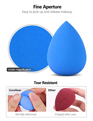 InnoGear 10-Piece Flawless Makeup Sponge Set for Liquid, Cream & Powder Applications (Multi-Colored)
