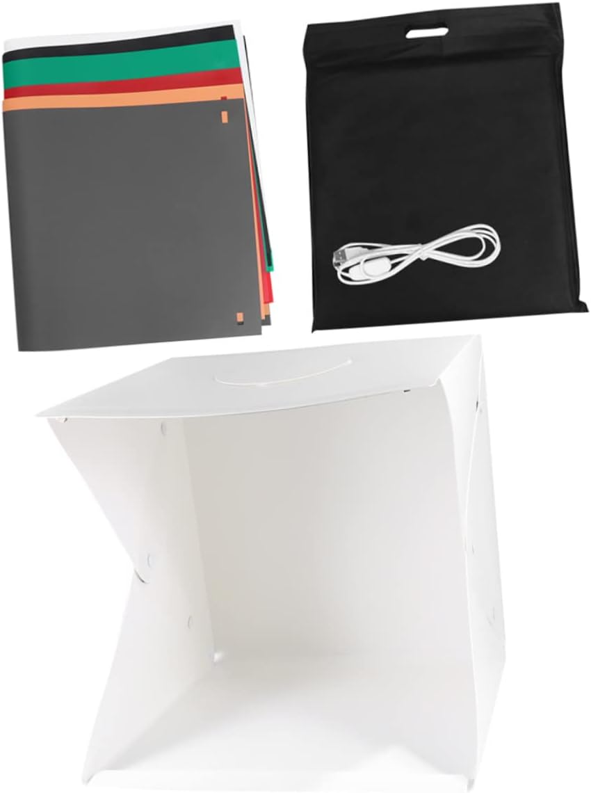 MERRYHAPY Mini Photo Tent Adjustable Brightness Portable Lighting Cube for Photography Includes Backdrops for Jewelry Accessories and Products