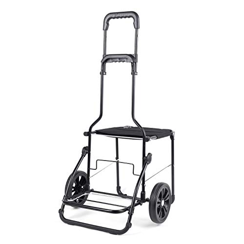 Andersen Shopper Komfort Stahl klappbar mit Rad Ø 20cm und 47 Liter Tasche Mara schwarz – Bild 3