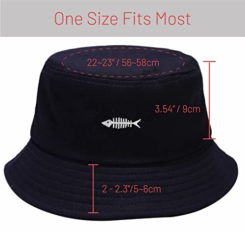 Image of Cotton Bucket Hat for Women Men Summer Travel Sun Beach Bucket Cap, Unisex Outdoor Fisherman Hat