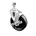 Phenolic Swivel Threaded Stem Caster w/Roller Bearing - 5" x 1.25" Black Wheel and 1/2" Stem & Top Locking Brake - 300 lbs Capacity/Caster - Service Caster Brand