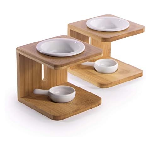 Quemador de Aceite Esencial de bambú, Juego de 2 | Aromaterapia Cera aromática derretida y portavelas con Cuchara de candelita | Fragancia Decorativa para el hogar | M&W Cover