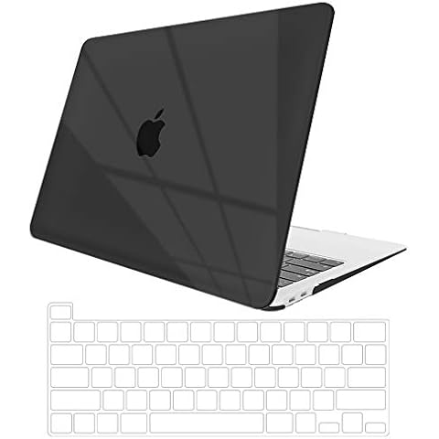 TOWOOZ 2020 MacBook Pro 13 inch Case M1 A2338/A2251/A2289 , Plastic Hard Shell Case & Keyboard Cover Only Compatible with MacBook 2020 A2338 A2251 A2289, Black Cover