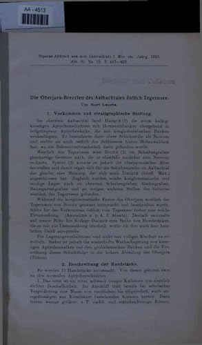 Die Oberjura-Breccien des Aalbachtales östlich Tegernsee.