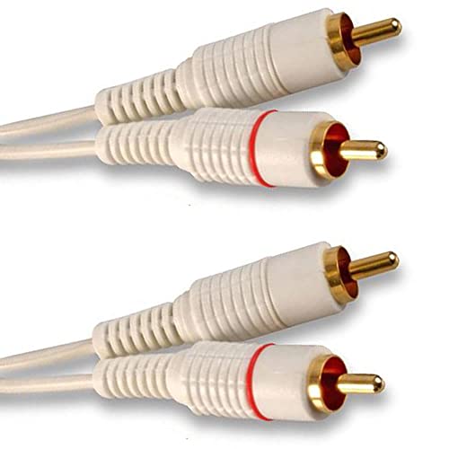 Cable Stop Câble audio double RCA pour caisson de basses Blanc 5 m