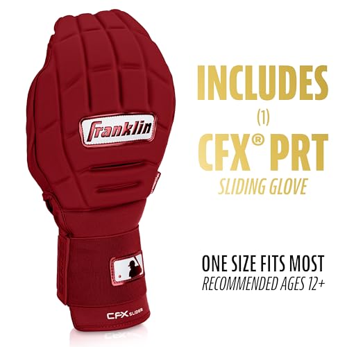 Franklin Sports MLB Baseball + Softball Sliding Mitt - CFX PRT Adult Protective Baserunning Sliding Glove - Left + Right Hand Mitt - Hand + Wrist Protector for Running - Burgundy - One Size - Adult by Franklin Sports - Image 9