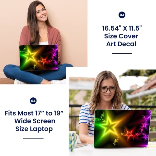 Image of LSS Laptop 17-17.3 inch Skin Cover with Colorful Night Stars Pattern for HP Dell Lenovo Apple Asus Acer Compaq - Fits 16.5 inch 17 inch 17.3 inch 18.4 inch 19 inch (2 Wrist Pads Free)